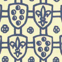 Blue Renaissance Crests Print Italian Paper ~ Carta Varese Italy